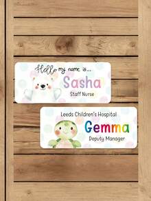 Customized Medical Staff Name Brooch/Name Tag, Personalized Name Plate, Cute Animal Polka Dot Style Custom Brooch, Suitable For Nurses, Doctors, Students, Midwives And Hospital Use - Multicolor - View 6