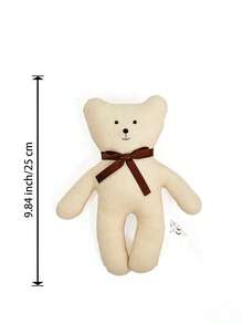 25 cm/9,84 Zoll beiger Teddybär Plüschspielzeug, niedlicher Schleife Kuscheltier, hautfreundliches weiches Plüschtier für Babys & Kinder, perfektes Geschenk für Babyparty, Geburtstag, Weihnachten, süße Akzentdekoration für Kinderzimmer - Champagnerfarben - Übersicht 8