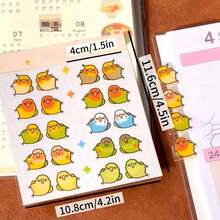 20张小鸟贴纸，索引贴纸，可爱鹦鹉小索引贴纸，装饰贴纸书签 - 彩色 - 查看 4