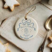 Personalized "Engagement" Celebration Decor, Customizable With Date And Names, Romantic Gift Suitable For Newly Engaged Couples, Proposal Anniversary, And Other Occasions - A- Engagement Anniversary Pendant - View 5