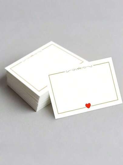 50pcs Blank Heart Shaped Cards, Pocket Cards Suitable For Valentine's Day, Wedding, Birthday, Anniversary, Holidays, Gift Tags, Greeting Cards, Wallet Cards, Business Cards, White Cards, Teacher's Day Gifts