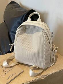 Casual Minimalist Backpack Design Cute Crossbody Bag, Korean Style - Beige - View 1