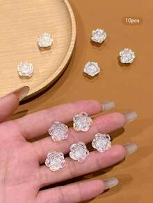 10个花朵发夹，甜美时尚发饰，适合日常使用 - 彩色 - 查看 3