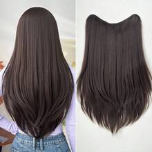 Clip In Hair Extensions V-Shaped Omber 22 Inch Long Straight Hair Heat Resistant Fiber Synthetic Hairpiece For Women Girls Party Daily Use