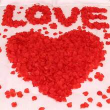 500片人造玫瑰花瓣，仿真花瓣，适合婚礼求婚装饰、浪漫情人节周年纪念日