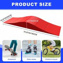 de monopatn empalmada, rampa modular estilo onda para BMX, bicicleta, scooter, patines, rampa de deportes al aire ltima intervensin, capacidad de 330 libras, fcil montaje rojo, 70.87 x - Rojo7087x1969x787180 - Ver 2