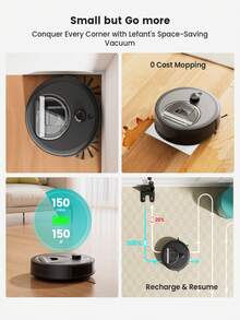 LEFANT M330 Robot Vacuum And Mop, 5000Pa Super Suction, 3.7" Ultra-Thin Body, Precise Navigation, 150 Min Runtime, App Control, Carpet Detection, Pet Hair Removal - EU C Type Plug(220-240V) - View 7