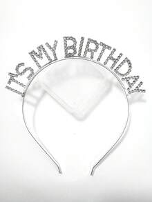 5件套闪亮“我的生日”发箍，镶钻生日皇冠，魅力派对发饰，闪耀水晶生日皇冠，生日庆祝完美之选，吸睛生日礼物，耐用金属发箍，时尚生日拍照道具，必备生日派对礼品，独特生日头饰，耀眼生日装饰，婚礼发饰 - 金色 - 查看 3