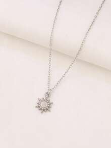 1pc Stainless Steel Tiny Sun Pendant Necklace For Women Fashion Simple 18K Gold Plated Charms Chain Necklaces Jewelry - Necklace - View 8