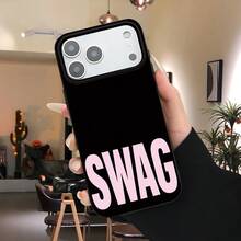Phone Case - A Stylish And  Phone Case Featuring A Black Pink SWAG Urban Aesthetic Design, Suitable For Iphone 17 Pro Max, 17 Pro, And Air Models. It Offers Anti-Slip, Shockproof, And Scratch-Resistant Protection, Making It Compatible With For - 型號1(1件) - 查看 2
