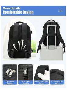 真空压缩背包 - 耐用尼龙材质，男女通用大容量旅行背包，多功能行李收纳背包，轻便防水 - 适合旅行、徒步、露营和户外探险。多功能真空压缩收纳背包，大学生背包，可登机背包，大容量旅行背包，符合航空运输标准，防水，可容纳 14 英寸和 15.6 英寸笔记本电脑，尺寸：40*30*20 厘米 - 彩色 - 查看 9