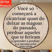 2D平面木质装饰牌匾，1件装 - 葡萄牙语和西班牙语复古语录 - 包含葡萄牙谚语“带着钱来吧”和西班牙语谚语，可壁挂/办公室/咖啡馆/酒吧装饰 - 彩色 - 查看 1