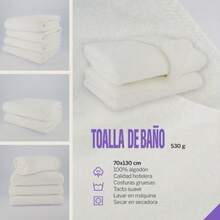 CYPNMy Home - Toalla de Baño Completo - Grande - 100% Algodón - Calidad Hotelera - Suave y Absorbente - Ideal para SPA y Salones de Belleza - Hoteles y Gimnasios - Color Blanco 70 X 130 CM (530g )Fashion - 224230643 - Ver 3