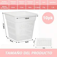 CYPNMaceta para Orquídea10 juegos Maceta Rectangular para Orquideas Naturales Macetas de Orquídeas Transparentes de 4.7 Agujeros y bandeja para Interiores Y Exteriores Plantas de Casa Flores CuadradoFashion - 219823960 - Ver 7