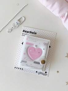 1pc Minimalist 2-Inch Large Head Photo Album Girl Fan Idol Hollow Heart ID Photo Card Holder Keychain Pendant - Multicolor - View 12