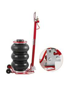 Air Jack  3 Ton 6600 Lbs Triple Bag Air Jack  Airbag Jack With Six Steel Pipes  Lift Up To 17.7   3-5 S Fast Lifting Pneumatic Jack  With Adjustable Long Handle For Cars  Garages  Repair (Red) - 紅色 - 查看 8