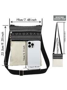 Soft & Cute Shar Pei Puppy Pattern Crossbody Bag, Unisex Reusable One Shoulder Messenger Bag, Classic Versatile Satchel, Adorable Healing Puppy Print Storage Bag, Adjustable Strap Party Gift, Cute Pet Lover Gift - Black - View 5