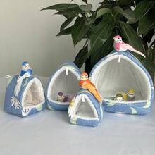 Parrot Cotton Nest Warm Pheasant Tiger Skin Peony Thickened Pheasant Insulation Bird Nest Hanging Cold-Proof Winter Supplies - Multicolor - View 8