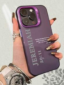 Christian Bible Verse Jeremiah 29:11 Phone Case With IMD Technology Laser Backplane, Stylish And Comfortable Grip, Compatible With IPhone 17 16 15 14 13 12 11 7 X Series - 紫色 - 查看 2