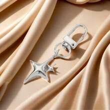 Single Cute Goth Y2K Star Keychain Metal Keyring Charm Great Gift Souvenir For Women  Decor For Backpacks Cars Earphone Accessories - 彩色 - 查看 3
