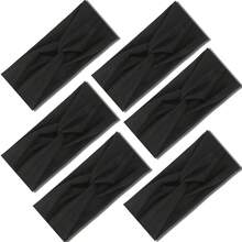 6条装扭结发带，女士防滑弹力发带，瑜伽跑步健身发饰，6条装，黑色吸汗带，休闲发带，优雅头巾 - 多色 - 查看 2