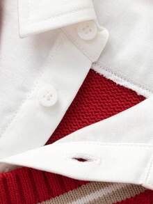 Balabala Suéter tejido para niño preadolescente, jersey de primavera con capas - rojo chino - Ver 12