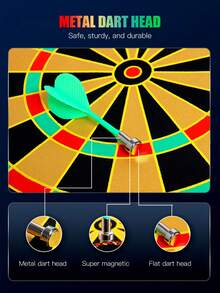 一套室内外运动双面飞镖游戏套装，含飞镖靶 - 多色 - 查看 4
