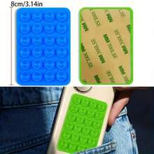 1pc Rectangular Silicone Suction Cup Phone Holder, 24pcs Silicone Phone Suction Cups, 1pc Silicone Single-Sided Suction Cup Phone Stand, 24pcs Reusable Double-Sided Clips, Suitable For Makeup, Fitness, Shower And Kitchen