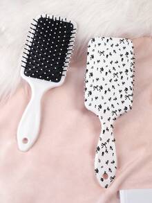 1pc Y2K Kawaii Series Air Cushion Comb, Featuring Unique Bow, Leopard Print, Star, Floral, Cloud, Cherry Motifs In Aesthetic, Straight Hair Brush Made Of Durable PC+TPU Material - Multicolor - View 17