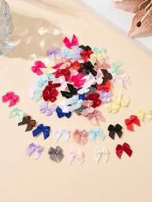 30/50/100 قطعة فيونكة شريط ساتان مصنوعة يدويًا لتزيين الهدايا، فيونكات شريط صغيرة للأحذية والملابس وصناديق الهدايا والملابس الداخلية والجوارب والإكسسوارات (30 قطعة مقاس واحد) - وردي فاتح - مشاهدة 12