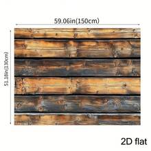 Retro Wooden Wall Background Fabric – Polyester Fiber Photography & Party Decor Fabric – No Electricity Required – Available In Multiple Sizes, Perfect For Festival Party Decor Banners, Suitable For Various Scenarios And Sizes. - Multicolor - View 5