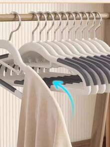 1pc Short Neck Non-Slip Invisible Clothes Hanger, Household Essential - Multicolor - View 2