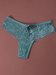 3pcs/Set Sexy Lace Thong Panties, Low Waist For Women - Multicolor - View 5