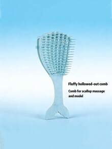 1pc Volumizing Hollow Hair Comb, Women Long Hair Scalp Massage Comb, Conch Massage Styling Hair Brush - Multicolor - View 1