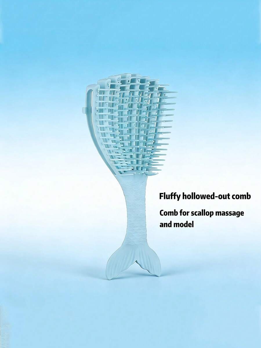 1pc Volumizing Hollow Hair Comb, Women Long Hair Scalp Massage Comb, Conch Massage Styling Hair Brush - Multicolor - View 1
