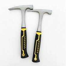 Geological Hammer High Carbon Steel Non-Slip Rubber Handle Rock Pick Hammer Brushed Finish Outdoor Exploration Geological Prospecting Hammer - Multicolor - View 3