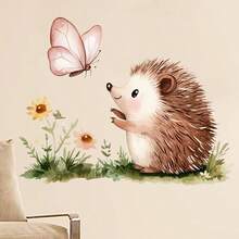 1张可爱刺猬装饰贴纸，清新风格，适用于客厅、卧室、书房、出租房装饰。 - 棕色 - 查看 4