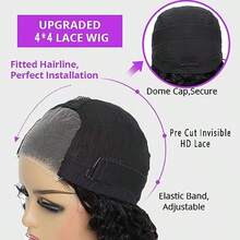 DOmbre Highlight Gluel Wigs Human Hair Pre Plucked Pre Cut Deep Wave Bob Wig Human Hair 4/27 Lace Front Wigs For Beginners Upgraded No Glue 4x4 Lace Closure Gluel Wigs For Black Women 12 Inch - Gluelessbobwig427Highlight - Xem 4