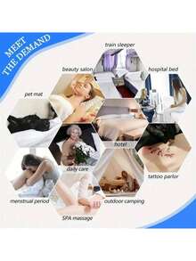 50片/2卷/包 一次性床单 - 无纺布材质，无香型，尺寸70x53厘米，适用于美容院、水疗中心、按摩床、纹身工作室、按摩床罩 | 质地柔软 | 一次性使用 - 黑色 - 查看 7