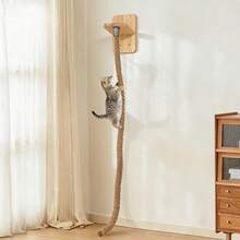 Cat Climbing Rope Made Of Hemp, Wall-Mounted Cat Scratching And Climbing Toy Rope, Suitable For Indoor Use - Apricot - View 2