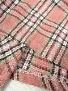 1 pezzo Abito casual da ragazza in tessuto morbido e confortevole, con fiocco, fantasia a quadri e ananas, manica lunga, adatto per l'autunno e l'uso all'aperto - Rosa - Visualizzare 11