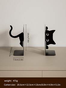 1 桌面书架套装 - 可堆叠书籍和猫形装饰，节省空间的桌面收纳架，非常适合学生、家庭办公室和书房，现代美学和耐用结构，书架装饰品，工作空间整理，创意收纳架。