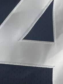 男士34码蓝色棒球衫休闲短袖刺绣拼接V领纽扣T恤派对运动上衣