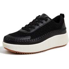 Women's Platform Sneakers Fashion Chunky Casual Sparkly Retro Braided Walking Shoes - 黑色針織衫 - 查看 1