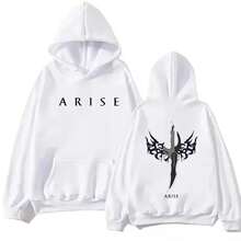 Anime Solo Leveling Hip Hop Men's/Women's Hoodie Retro Gothic Pattern Sportswear Manga Solo Leveling Casual Hoodie Fan Gift - Black - View 5