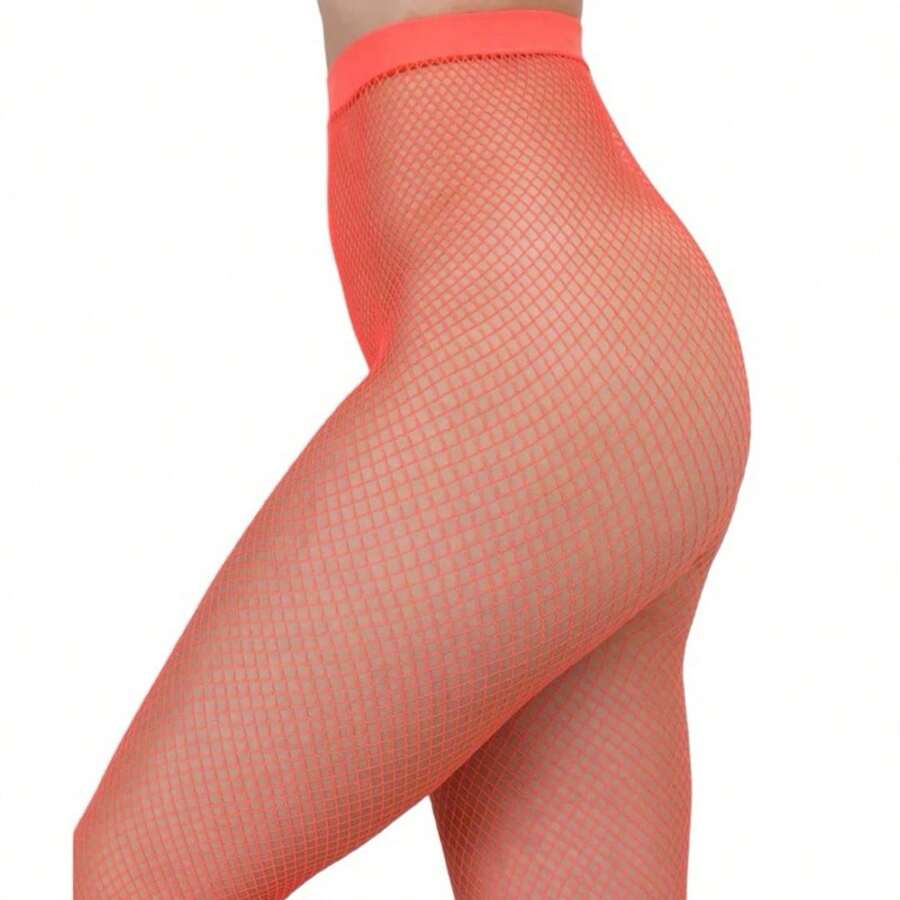 Black Or Colored Fishnet Tights For Carnival Party Costume - 珊瑚粉 - 查看 1