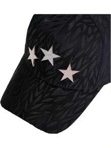 Gorra Barbas Hats rockstar x Ct  Negro Ajustable Liso tres estrellas - Negro - Ver 4
