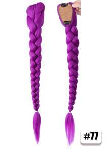 26 Inch Purple Braided Ponytail Wig, Suitable For Braided Hairstyles, Cosplay, Stage Performance, Parties, Halloween Costumes, And Role-Playing - Multicolor - View 10