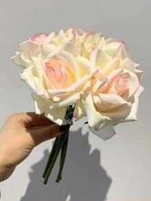 1/4/9/11件裝絲綢玫瑰人造花，保濕婚禮攝影裝飾花，居家花園陽台桌面裝飾乳膠玫瑰花束，情人節派對套組，適用於房間、居家、牆面、浴室、臥室、房間裝飾材料、書桌 - 彩色 - 查看 7