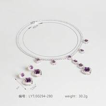 3件套银饰套装,多种颜色可选,女士首饰套装,配饰,饰品套装,钻石项链,吊坠,首饰,项链,耳环,心形,首饰套装,女士首饰,婚礼,婚礼配饰,适合女士/新娘/伴娘/节日/派对/婚礼/宴会佩戴,情人节礼物,斋月礼物 - 首飾套裝 - 查看 6